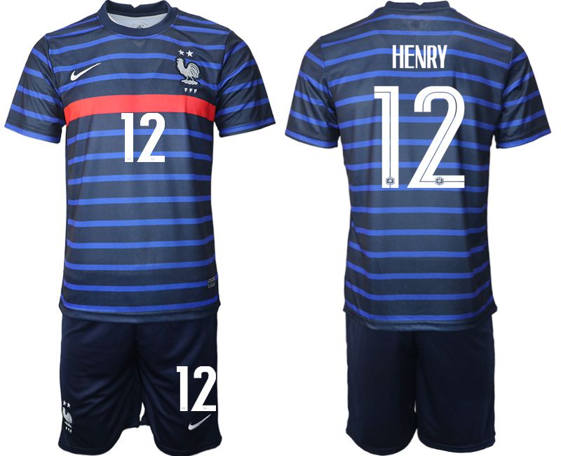 Men 2020-2021 European Cup France home blue #12 Soccer Jersey->france jersey->Soccer Country Jersey